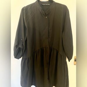 Silky Zara button down Zara tunic. Black, XXL